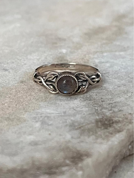 mystical labradorite forest enchantment 925 sterling silver ring  