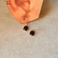 925 Sterling Silver Garnet Rectangular Daily Wear Hook Handcrafted Earrings