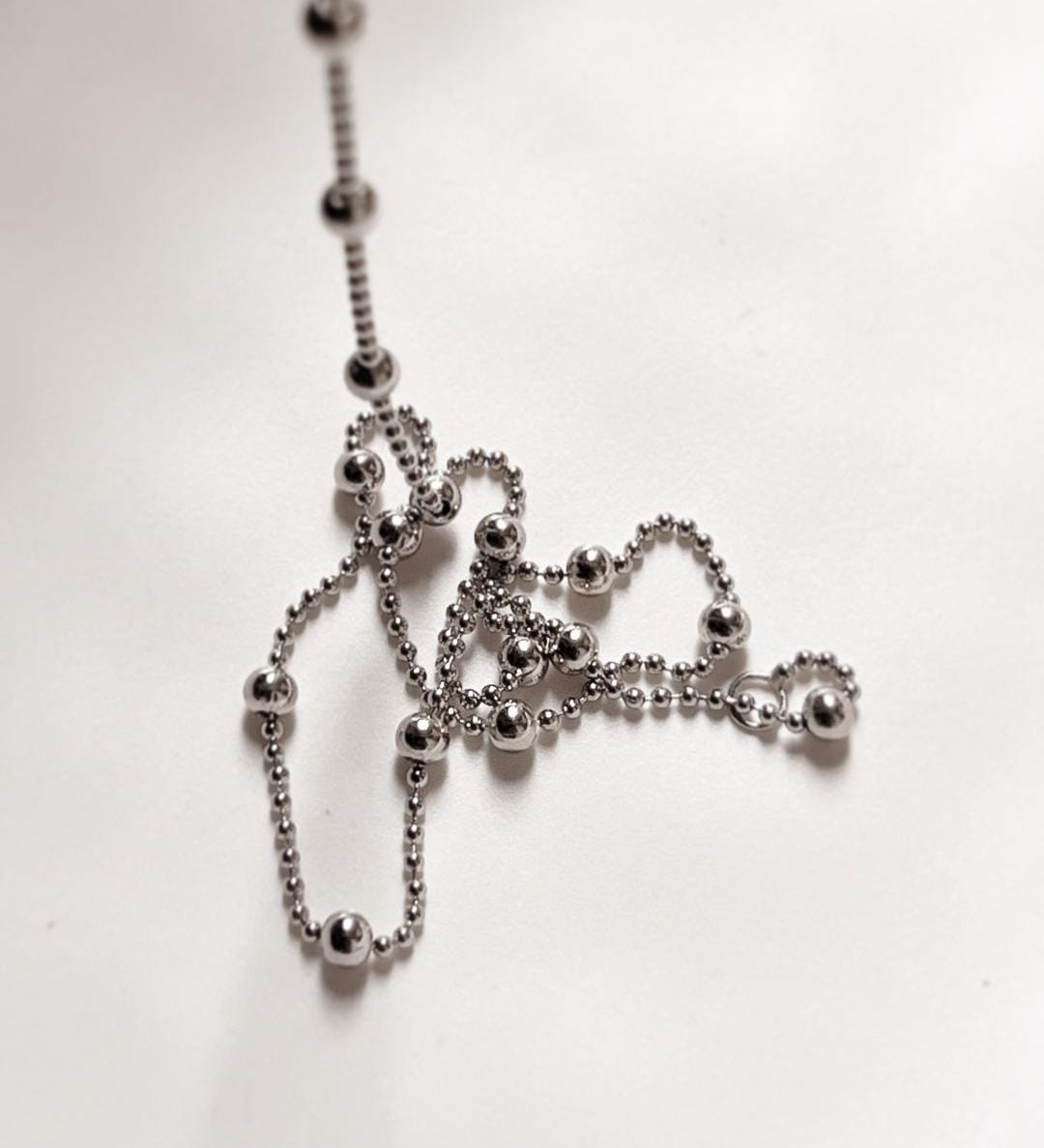 Charming dots design silver satellite chain for everyday wear
