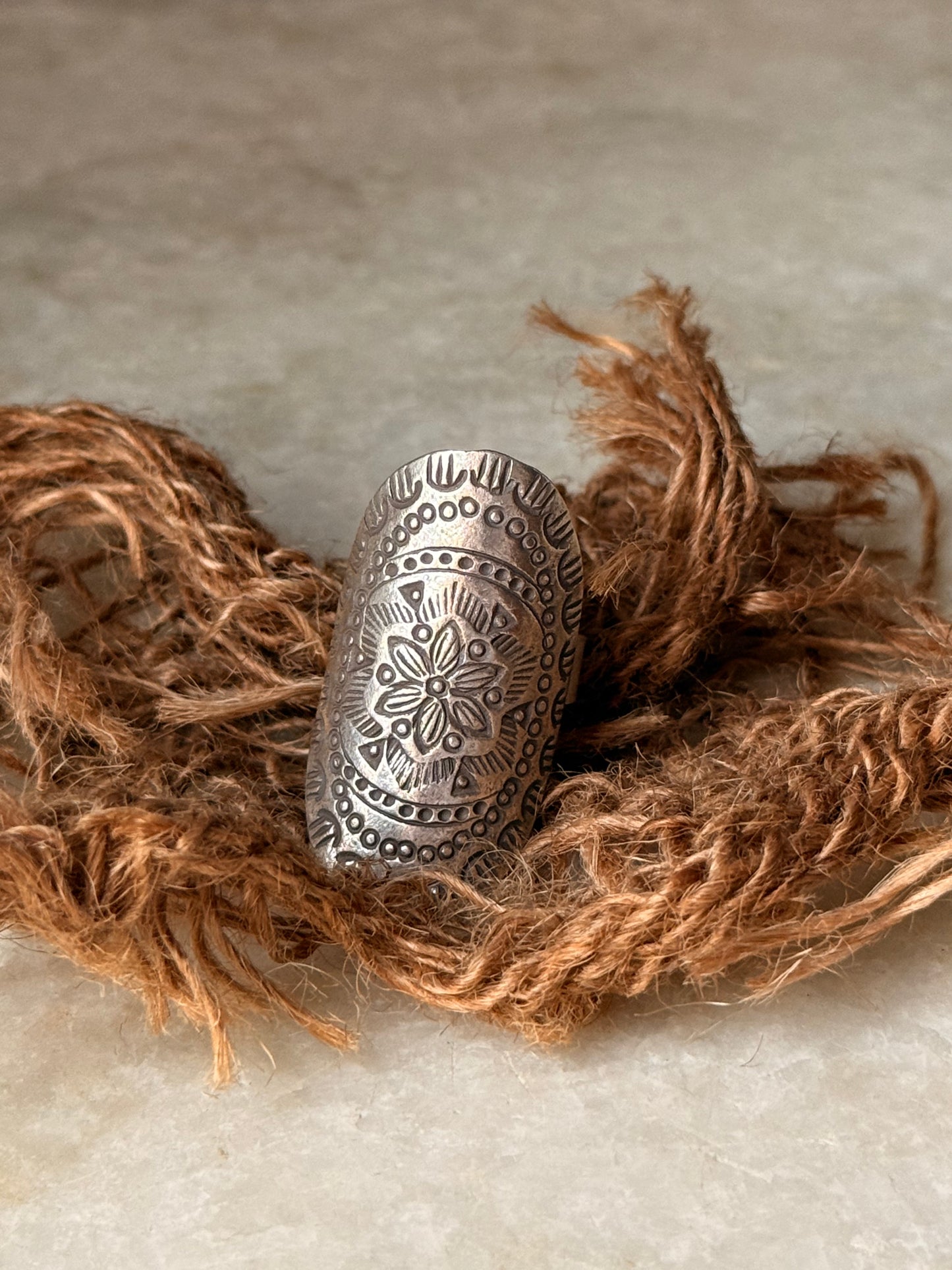 925 Sterling Silver Bohemian Imported Handcrafted Full Finger Adjustable Ring