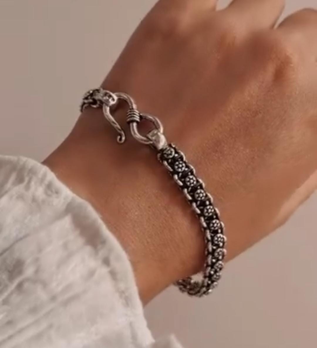 Handmade Antique Pure Silver Bracelet 