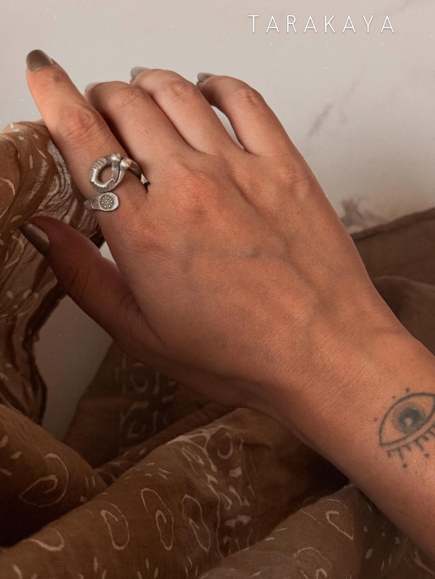 925 Sterling Silver Bohemian Hill Tribe Terra Handcrafted Adjustable Ring