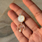 925 Sterling Silver Mother of Pearl Full Moon Face Spiral Carved, Clear Quartz Moon Handcrafted Necklace