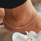 Classic snake chain pure silver anklet with smooth, sleek design