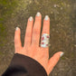 925 Sterling Silver Pink Tourmaline Raw Uncut Textured Rustic Handcrafted Ring