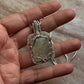 925 Sterling Silver Pherenite  Rectangle Wire Wrapped Handcrafted One of a Kind Pendant