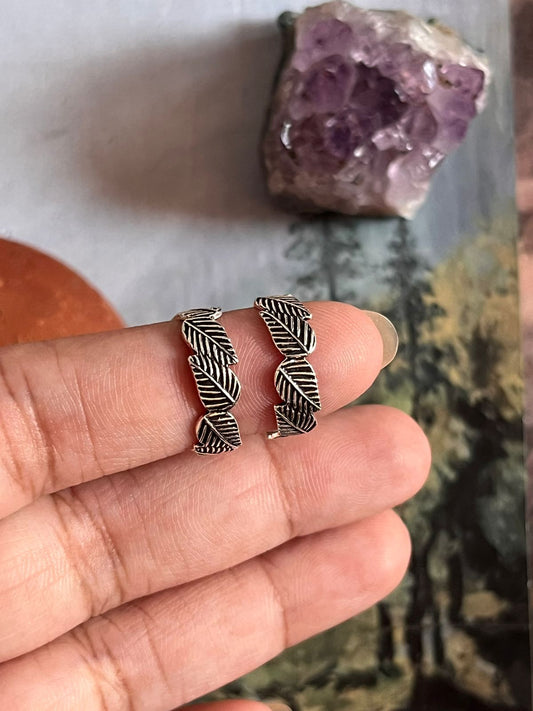 Leafy Band Pure Silver Toe Ring with Elegant Design
