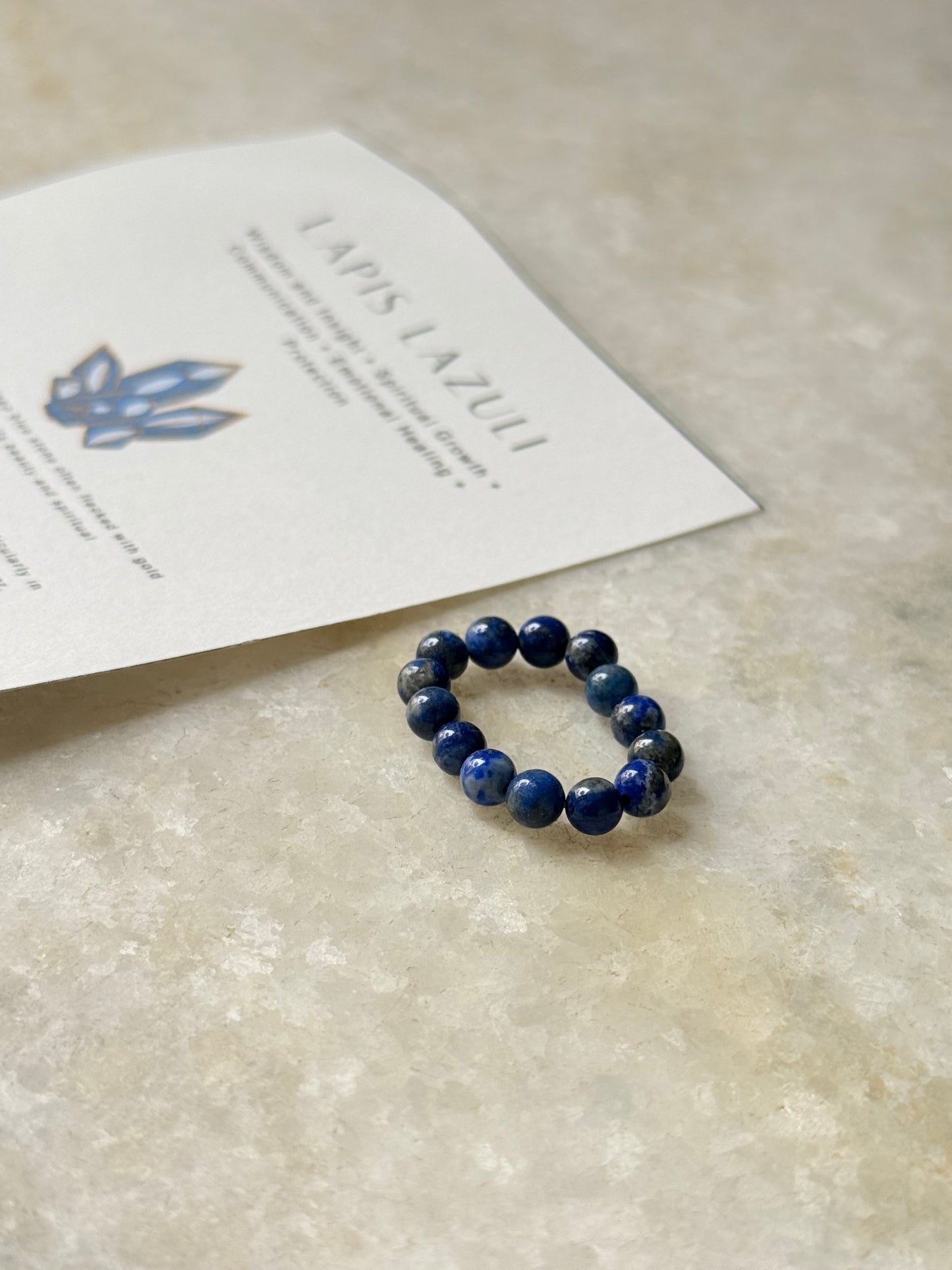 Natural Crystal Lapis Lazuli 4mm Stretchy Rings