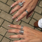 925 Sterling Silver Big Divine Lotus Flower Ring