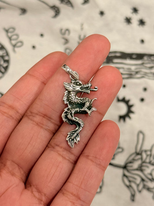 925 Sterling Silver Dragon Pendant