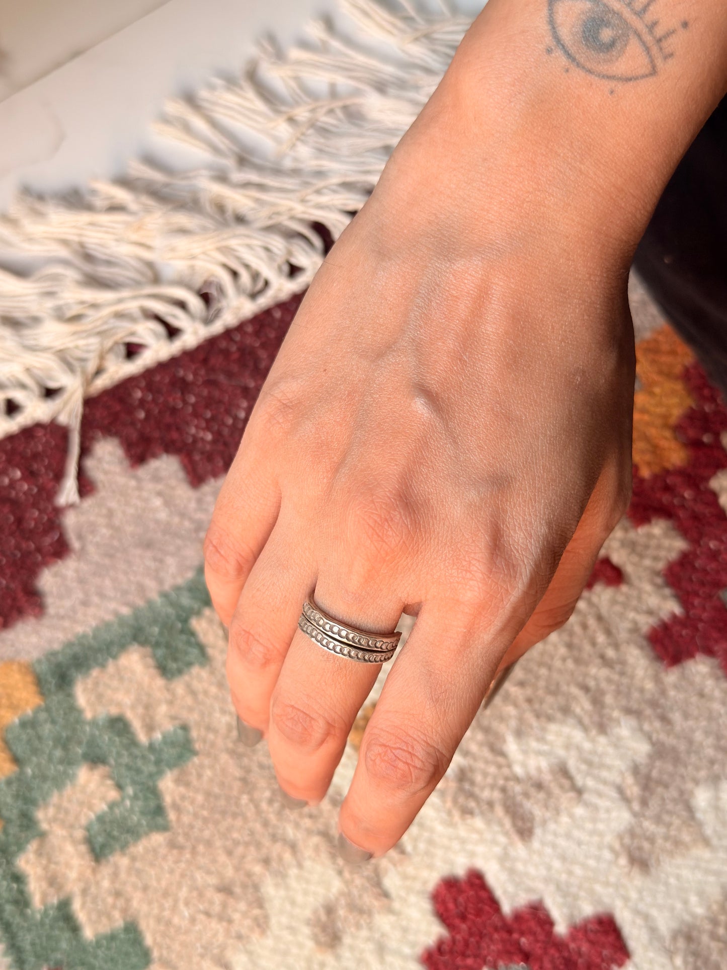 925 Sterling Silver Bohemian Hill Tribe Handcrafted Adjustable Ring