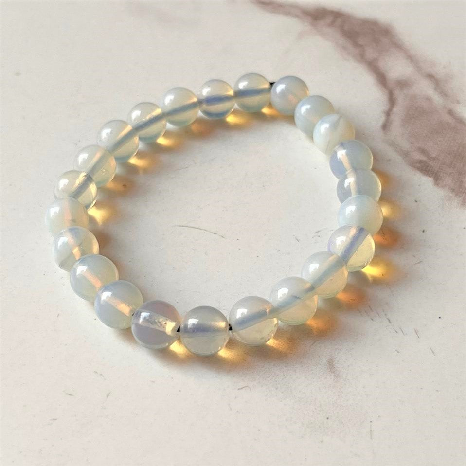8MM Opalite Beaded Bracelet