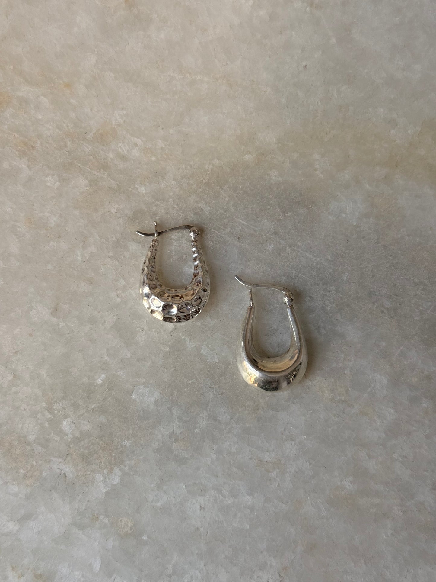 925 Sterling Silver Chunky Italian U Statement 2 in 1 Hoops