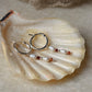 925 Sterling Silver Hessonite 2mm Fresh Water Pearl Hoops Earrings