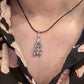 925 Sterling Silver Black Leather Cord Mandali Teekona Ghungroo Tribal Necklace