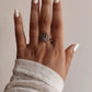 Handcrafted big lotus silver ring with fine detailing and craftsmanship.