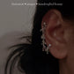 925 silver stud earrings with multi-tourmaline and chain detail