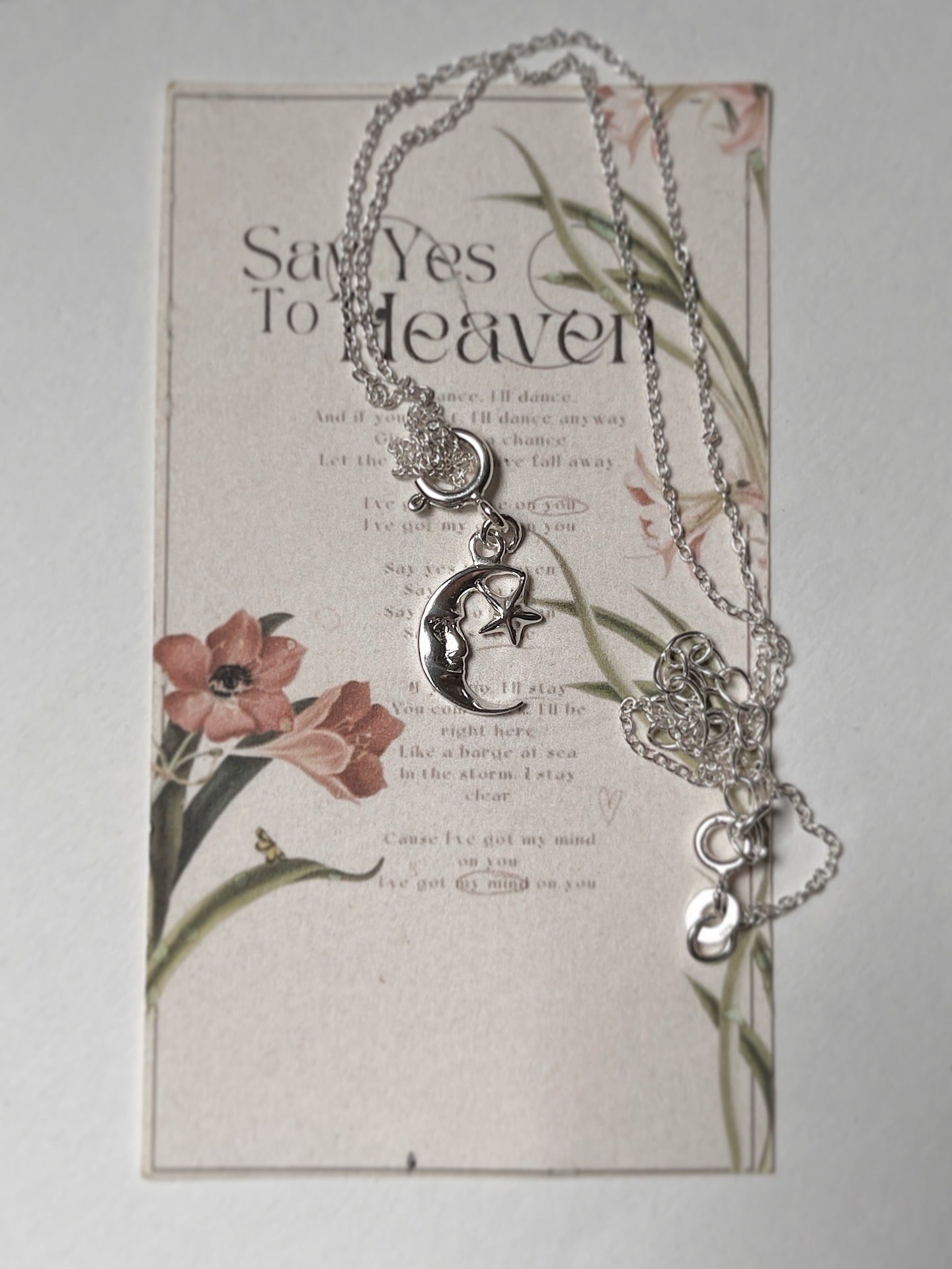 Moon Star 925 Sterling Silver Necklace