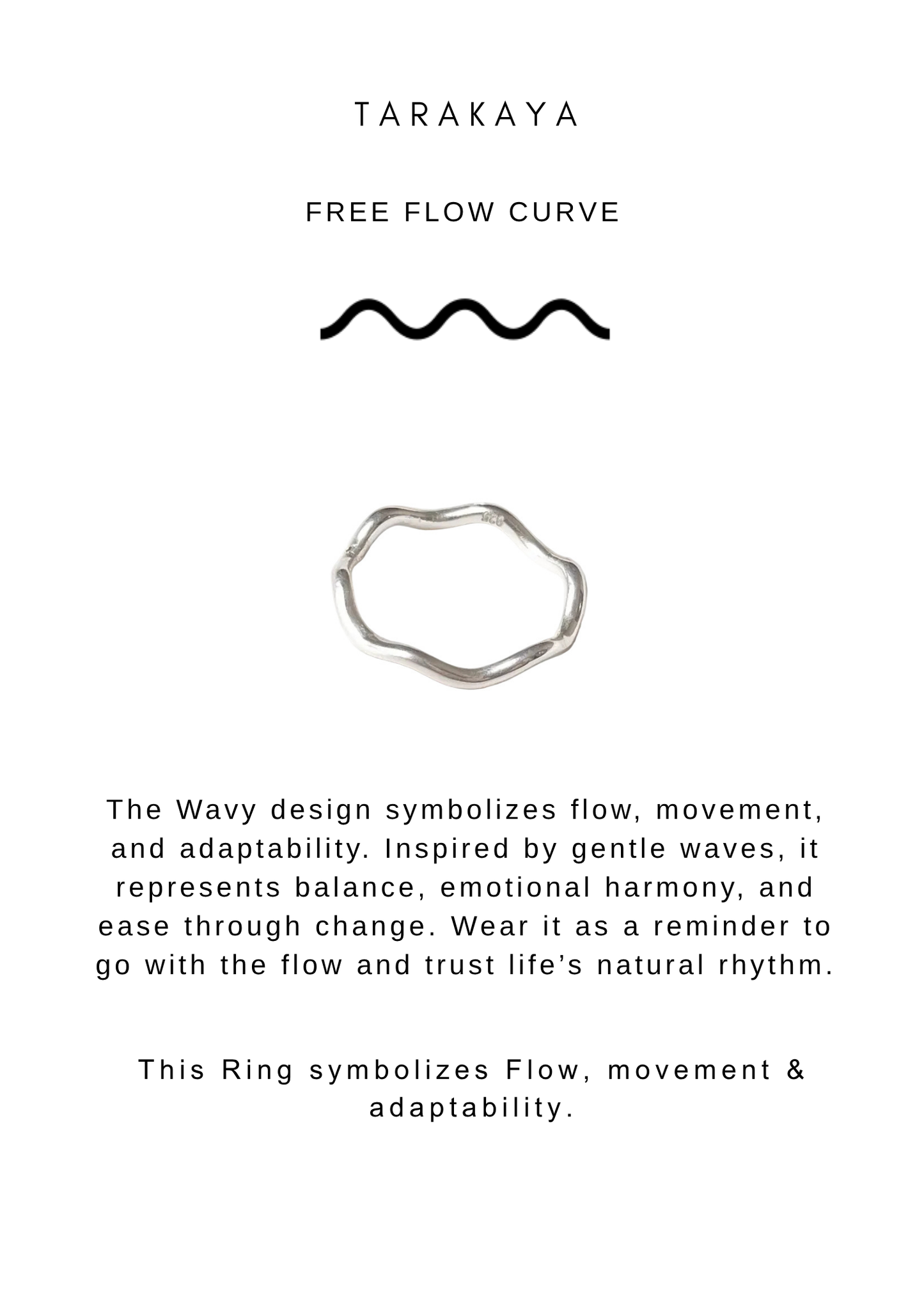 925 Sterling Silver Wavy Stackable Band Ring