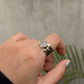 925 Sterling Silver Rose Quartz Square Dual Tone Rustic Ring