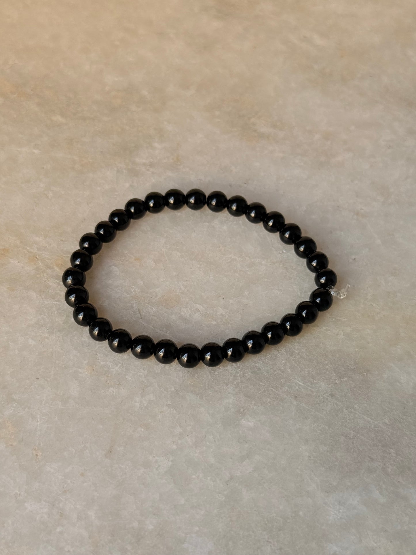 Natural Crystal Black Onyx 6mm Bracelet