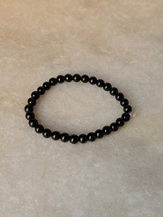 Natural Crystal Black Onyx 6mm Bracelet