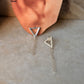 925 Sterling Silver Triangle Chain Attached Studs
