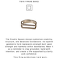 925 Sterling Silver Double Square Stackable Ring