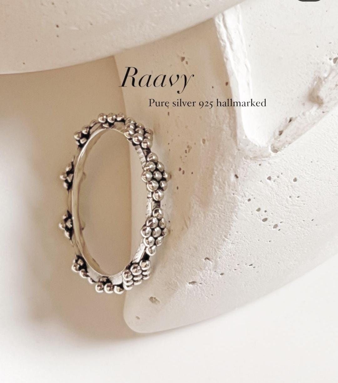 Raavy Tribal Stack Silver Ring