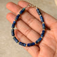 925 Sterling Silver Lapis Lazuli Flat Tube Crystal Silver Balls Bracelet