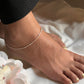 Delicate snake dot anklet in high-quality silver