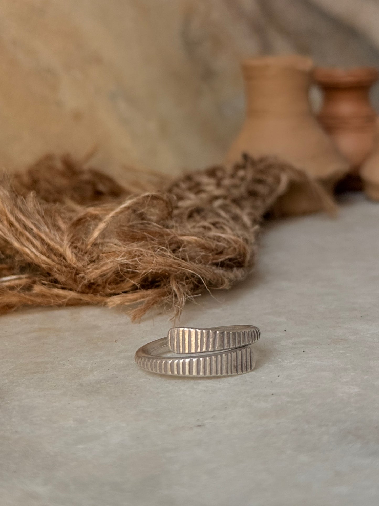 925 Sterling Silver Bohemian Hill Tribe Handcrafted Adjustable Ring