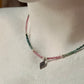 Multi Tourmaline 2mm Tribal Rawa Charm & Silver Balls 925 Sterling Silver Necklace