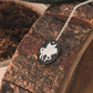 925 Sterling Silver Black Onyx, Mother of Pearl Unicorn Carved Handcrafted Necklace