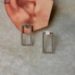 925 Sterling Silver Chunky Italian 2 in 1 Rectangular Statement Studs