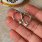 925 Sterling Silver Star Charm Italian Hoops