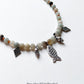 Matsya / Fish Amazonite & Hessonite Boho Choker Handcrafted Sterling Silver 925 Necklace