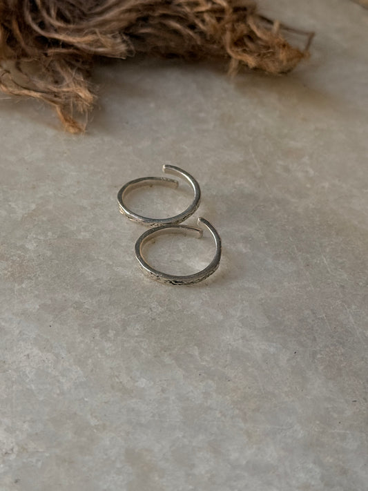 925 Sterling Silver Textured Toe Ring
