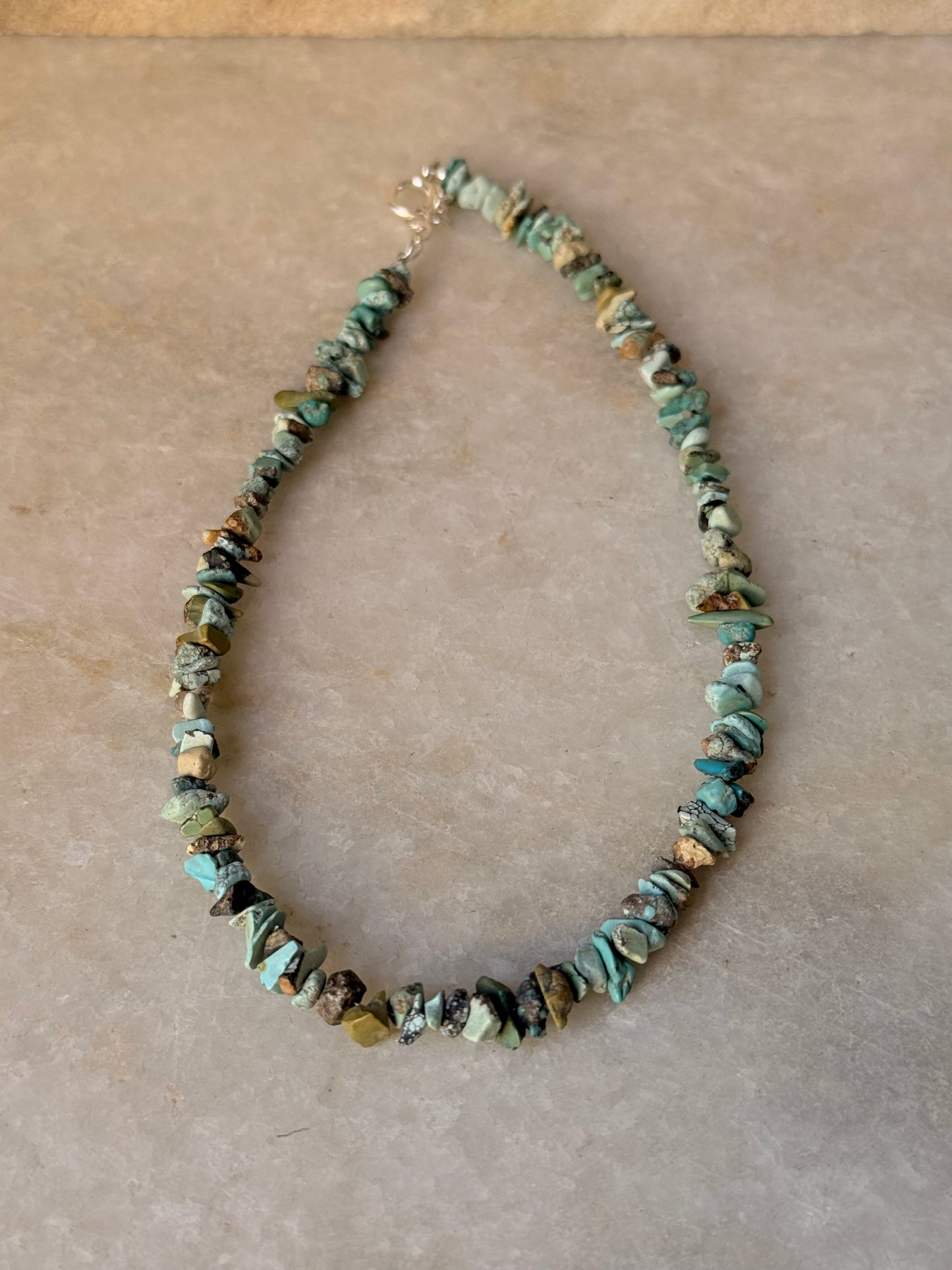 925 Sterling Silver Turquoise Crystal Necklace