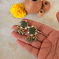 925 Sterling Silver Gold Plated Green Onyx Studs Earrings