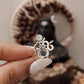 Om Aum Design Ring with Moonstone in Silver