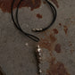 925 Sterling Silver Black Leather Cord Mandali Dolki Necklace