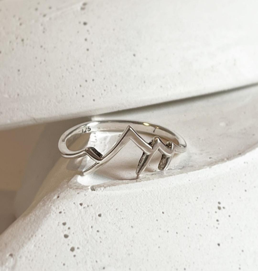 Sterling Silver Mountain Stackable Ring