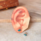 925 Sterling Silver Evil Eye Copper Turquoise Studs Earrings