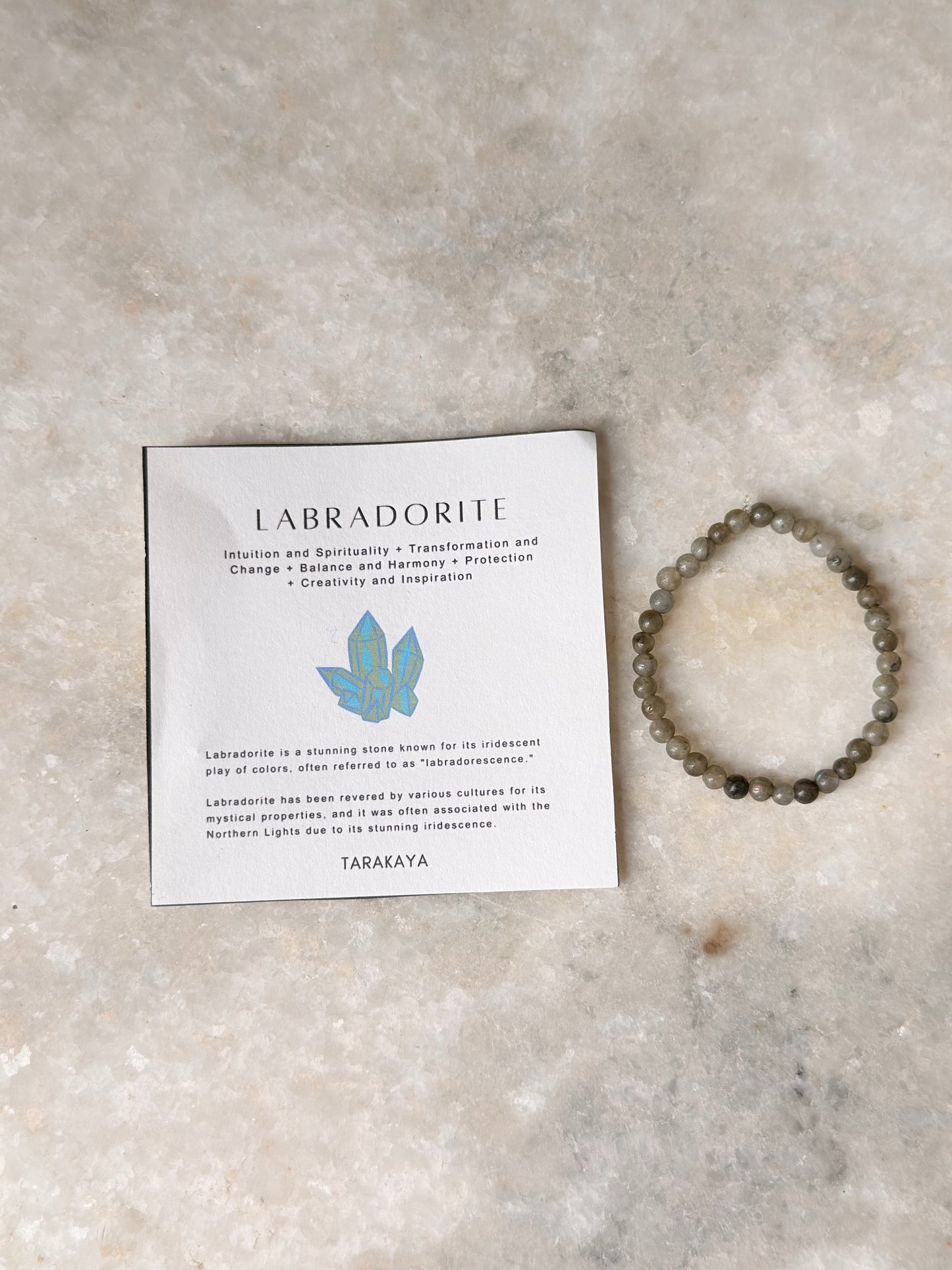 Natural Crystal Labradorite Bracelet 4MM
