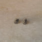 925 Sterling Silver Antique Plain Oxidised Boho Studs Earrings