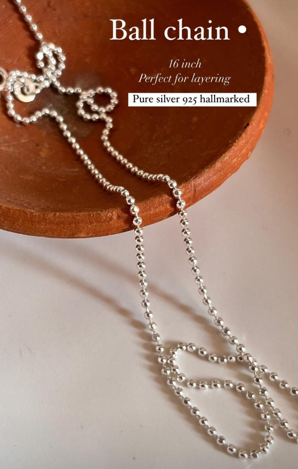 Chic dot ball design silver chain with minimalist appeal