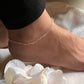 Pure silver anklet with linked heart-shaped charms