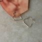 925 Sterling Silver Italian Heart Half Hoops