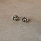 925 Sterling Silver Antique Plain Oxidised Boho Studs Earrings